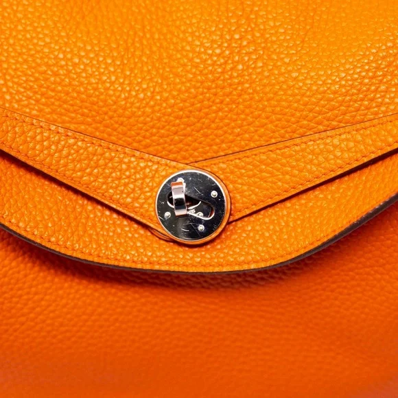 Hermes Clemence Lindy 30 Bag Feu PHW - Picture 2 of 11
